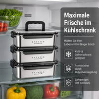 Leak-Proof Lunch Box, Rectangular Lunchbox Made of 304 Material with Handle, Freezer-Safe for Adults, Dark Color