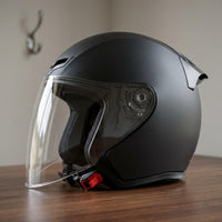 Open-Face Helmet Quick-Disconnect Buckle Half-Helmet Clear Visor Vehicle Gear