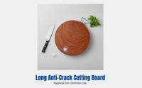 Durable Ironwood Chopping Board, Anti-Crack, Round Wooden Butcher Block, Double-Sided, Kitchen
