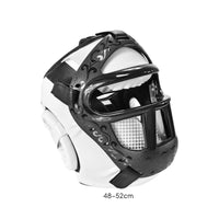 Head Guard with Face Cage Padded Fighting Arts Headgear Adjustable Boxing Headgear Equipped with a Face Guard for Fighters, Taekwondo