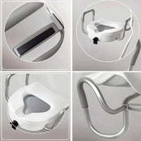 Toilet Seat Riser with Armrests Adjustable Raised Toilet Seat with Armrests Medical Aid Padded Heavy Duty for Seniors, Bathroom
