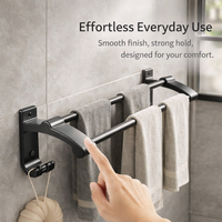 Bathroom Towel Storage and Rail for Homeowners, Space Aluminum Wall Mounted Rack, Kitchen Durable