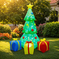 Lighted Inflatable Christmas Tree Outdoor Christmas Inflatable Tree Tall Yard Decoration Giant for Lawn, Porch