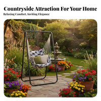 Freestanding Swinging Chair Comfortable Padding Freestanding Swinging Chair sturdyDuty Frame Hanging Seat for Adults, Children, Garden, Porch