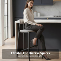 utilitarian aesthetic Wooden Seat Counter Stool Light Luxury Bar Chair Nordic Design Seating Furniture with Footrest for Cafe Owners, Homeowners, Adults, Reception Desk, Restaurant, Kitchen