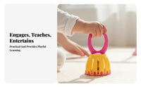 Handheld Music Toy Bell Detachable Cage-Style Bell Toy Slotted case Musical Instrument for Preschoolers