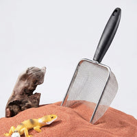 Stainless Steel Mesh Sand Sifter for Hamster and Litter, Chinchilla Sand Sifter for Litter Tray, Flat Rim Corner Cleaning Tool