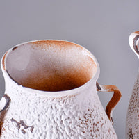 Handled Ceramic Vase with Handle Modern Chinese Style Textured Ceramic Vase Artisanal Appearance Home Decor for Entryway, TV Stand