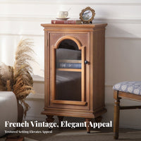 Wooden Nightstand with Glass Door centuryera Modern Design for Bedroom, Renters