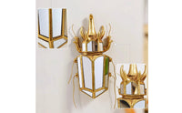 Mirrored Creative Beetle Decorative Mirror Reflective Sculpture with Mirror Geometric Beetle Wall Decor Nature-Inspired for Art Collectors, Living Room, Entryway