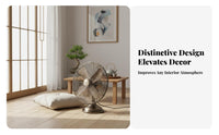 Portable Retro Electric Fan Wide Angle Oscillation Vintage Design Desk Fan Adjustable Tilt Antique Design Air Circulator 3 Speed Settings for Office, Bedroom, Living Room