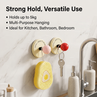 Sturdy Duty Suction Cup Hooks, 2 Piece Removable Wall Hooks, 5 kg Top-rated Load, Drill for Tile, Glass, Metal