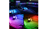 6 Pieces Acrylic Interior Car LED Lights App Controlled Car Ambient Lighting Kit Acrylic Light Strips Multicolor for Drivers