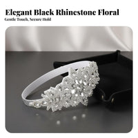 Beaded Crystal Headpiece Handmade Crystal Floral Headband Vintage Crystal Hairband Elegant Design for Women, Formal Events