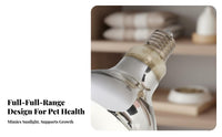 Pet Sun Lamp Promotes D3 Synthesis Pet Heat Lamp Simulates Sunlight UVA UVB Basking Light for Cats, Dogs