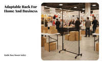 Versatile Metal Grid Display Rack Easy Assembly Wire Grid Panel Rack Multifunctional Freestanding Gridwall Display Long-Lasting for Shop Owners, Exhibitors, Street Markets, Exhibitions, Temporary Shops, Supermarkets