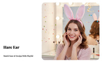 Cute Design Fuzzy Bunny Ears Hair Hoop Comfortable Fit Soft Bunny Hairband Single Size Fits Most Costume Accessory Lightweight for Performers, Cosplayers, Performances, Easter Celebration, Themed Events, Halloween