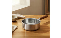Stainless Steel Saucepan with Wooden Handle Rust-Resistant Pot with Wooden Handle for Infant Meals Making, Sauce Warming, Kitchen