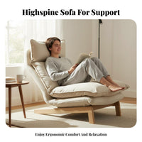 Japanese Design Adjustable Padded Floor Chair High-Back Support Adjustable Floor Lounger Ergonomic Design Lazy Sofa Washable Cover for Adults, Students, Teenagers, Living Room, Small Apartment, Reading Nook, Gaming Corner