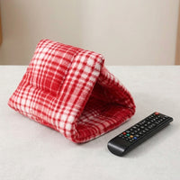 Semi-Enclosed Bunny Hideaway with Thermal Insulation, Warm Plush Hamster Bed for Guinea Pig Cage Accessories, Washable Small Pet Fleece House