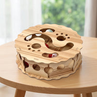 Wooden Cat Toy Indoor Foraging Maze Space-Saving for Living Room, Cats, Kittens