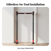 Damage-without Damage Doorway Pull Up Bar Wall-Friendly Design Adjustable No-Drill Pull-up Bar High Load Capacity Versatile Use for Adults, Kids, Indoor