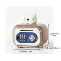 Automatic Toy Safe with Biometric Scanner Scanner Interactive Kids Safe with Key Secure Piggy Bank with Biometric Scanner Sensor Compact for Toddlers