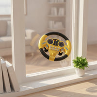 Pretend-Play Toy Steering Wheel with Suction Cup Educational Simulated Steering Wheel for Toddlers