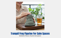 Green Sandstone Frog Tea Pet, creative animal decor, tranquil accent for courtyard, balcony, aquarium landscaping