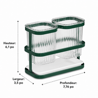 Carbon Steel Kitchen Utensil Holder, Double Compartment Cutlery Drainer, Countertop Storage, Modern Design