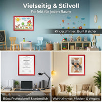 Self-adhesive magnetic frame, modern information frame for shop, office & door, double-sided, portrait or landscape format, certificate frame