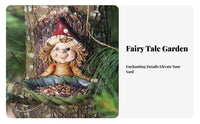 Whimsical Design Elf Girl Bird Feeder Decorative Hanging Tree Hugger Feeder Weather Resistant for Gardeners, Homeowners, Lawn, Patio, Porch