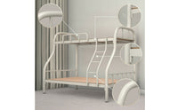 Space-Saving Metal Bunk Bed Safe Bunk Bed with Ladder Sturdy Furniture Modern for Students, Bedroom