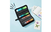 Double-Ended Tip Marker Case Large Capacity Marker Organizer Case Elastic Holders Pencil Storage Pouch for Travel