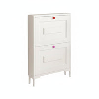Space-Saving Slim Shoe Cabinet Sturdy Steel Construction Narrow Shoe Storage Cabinet Dustproof Large Capacity for Hallway