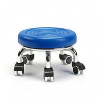 Upholstered Low Stool Compact Rolling Stool Comfortable Rolling Seat Soft for Pedicurists, Stylists, Salon, Workspace, Home Office