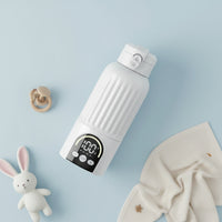 Heated Travel Mug with Touch Control Rechargeable Heating Cup with Digital Display Cordless Electric Heating Cup for Commuters, Car, Infant Feeding