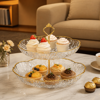 2 Layer Cupcake Stand, Premium Stackable Buffet Risers, Round Food Risers for Dessert Serving, Detachable Serving Stand