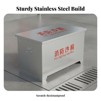 Flood Control Sand Box Heavy-Duty Fire Fighting Sandbox Rust-Resistant Emergency Sand Storage Box for Gas Station Attendants, School, Workshop