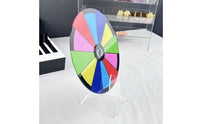Colored Wedges Tabletop Prize Wheel Black Rim Clear Base Prize Wheel