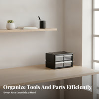 Removable Divider Transparent-Front Drawer Cabinet Black Plastic Drawer Cabinet