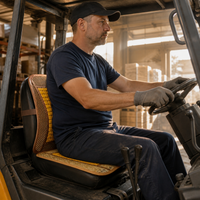 Forklift Seat Cushion Bamboo Mat Breathable Summer Pad for Engineering Vehicles