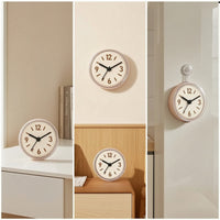 Suction Cup Wall Clock No-Drill Wall Clock with Suction Cup Compact for Renters, Bathroom, Kitchen