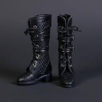 1/4 BJD Black Leather Boots Textured texture/4 Doll Boots for Photo Photography, Display, Collection