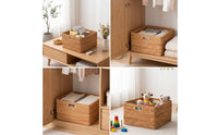 Storage Basket with Handles Handwoven Braided Storage Basket for Shelves, Closet, Living Room