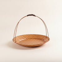 Handmade Bamboo Tray with Handle Natural Woven Serving Tray Lightweight Woven Basket with Handle Decorative for Hosts