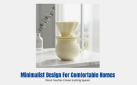 Handmade Ceramic Pour Over Coffee Pot Set, Flower Strainer Mug, Minimalist Coffee Kit
