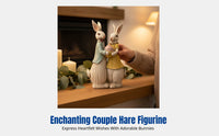 Easter Couple Bunny Resin Decoration, Flower Holder Bunny Figurine, Home Study Garden Decor, Traditional Design