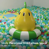 Multi-Activity Inflatable Castle sphere Pit Compatible Multi-Activity Obstacle Course Includes Slide and Seesaw vividly Colored
