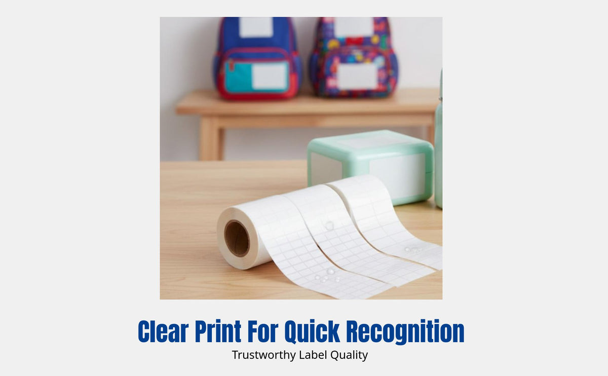 Waterproof Cartoon Name Label, Plain Label, Barcode Paper, Tear-Resistant, Customizable, For Kindergarten